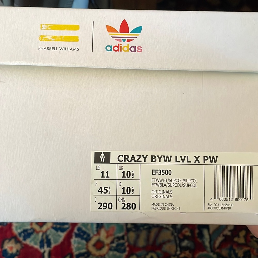 Adidas x Pharrell Williams Crazy BYW LVL. Sz. 11